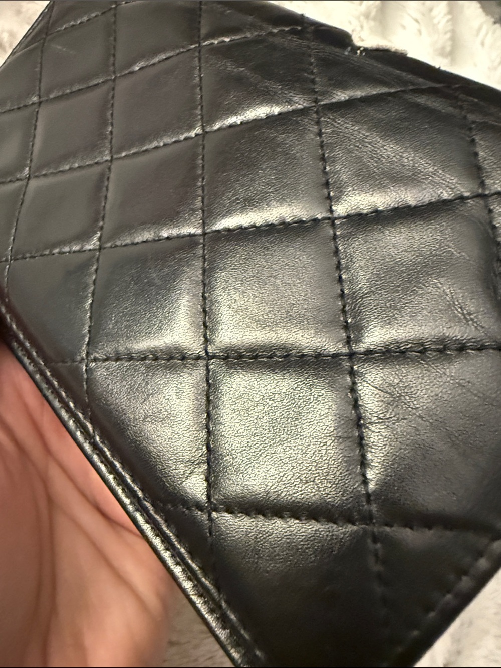 CHANEL Black Cambon Wallet with White CC - Picture 14 of 16